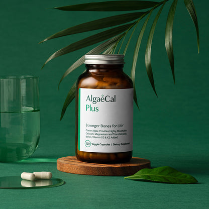 ALGAECAL* Organic Red Algae Calcium Supplement for Bone Density, Vitamin K2 MK7 (100 mg), Vitamin D3 (1600 IU)